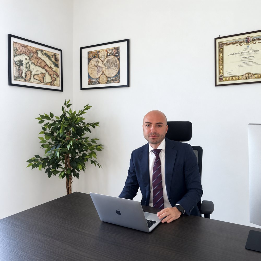 L'Avv. Davide Carrino nel suo studio a Foligno